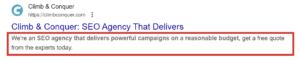Example of good meta description