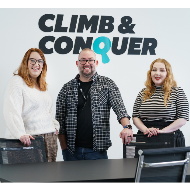 Rebecca, Chris and Heather, Climb & Conquer